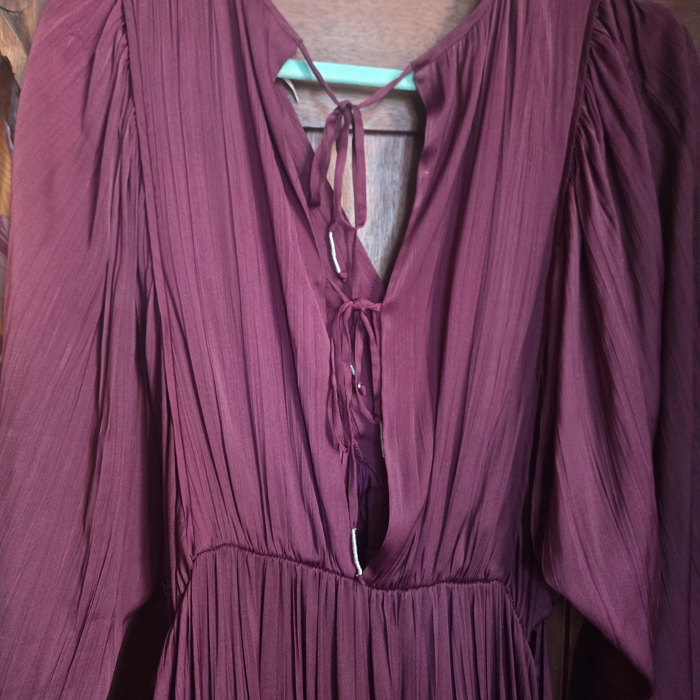 Beautiful Free People Deep Purple Long Sleeve Dress
